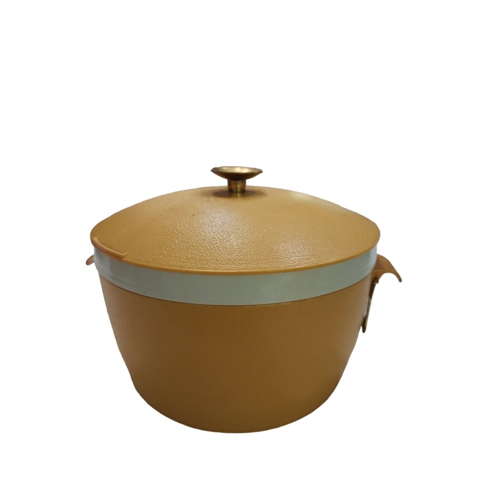 Vintage Gold SunFrost Thermoware Locking Lid Dish or Ice Bucket